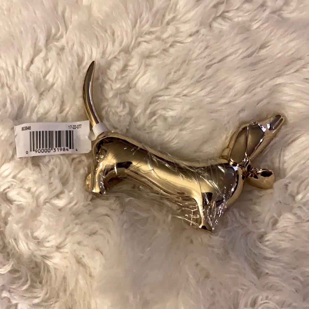 Dachshund Doggie Brass Figurine with heart collar